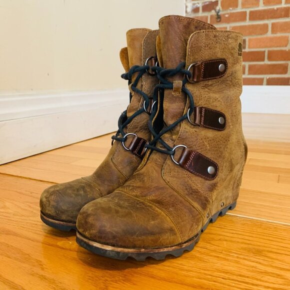 Sorel JOAN Of ARTIC WEDGE BOOTS KETTLE!! Lace Up Waterproof Women Size 11 - Picture 5 of 13